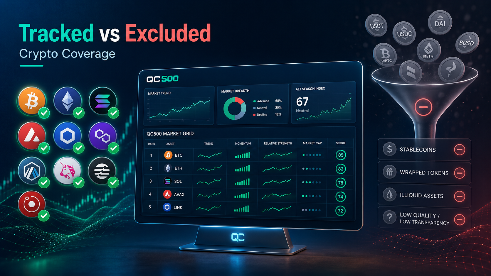 Quantify Crypto selection process